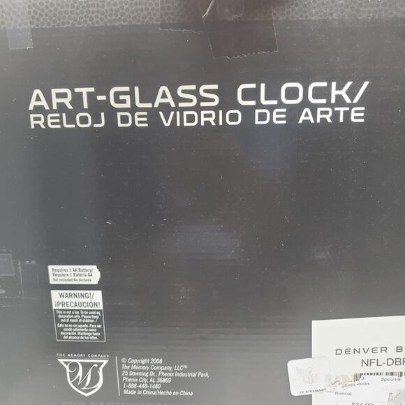 NEW NFL Denver Broncos Art Glass Clock - Picture 3 of 3